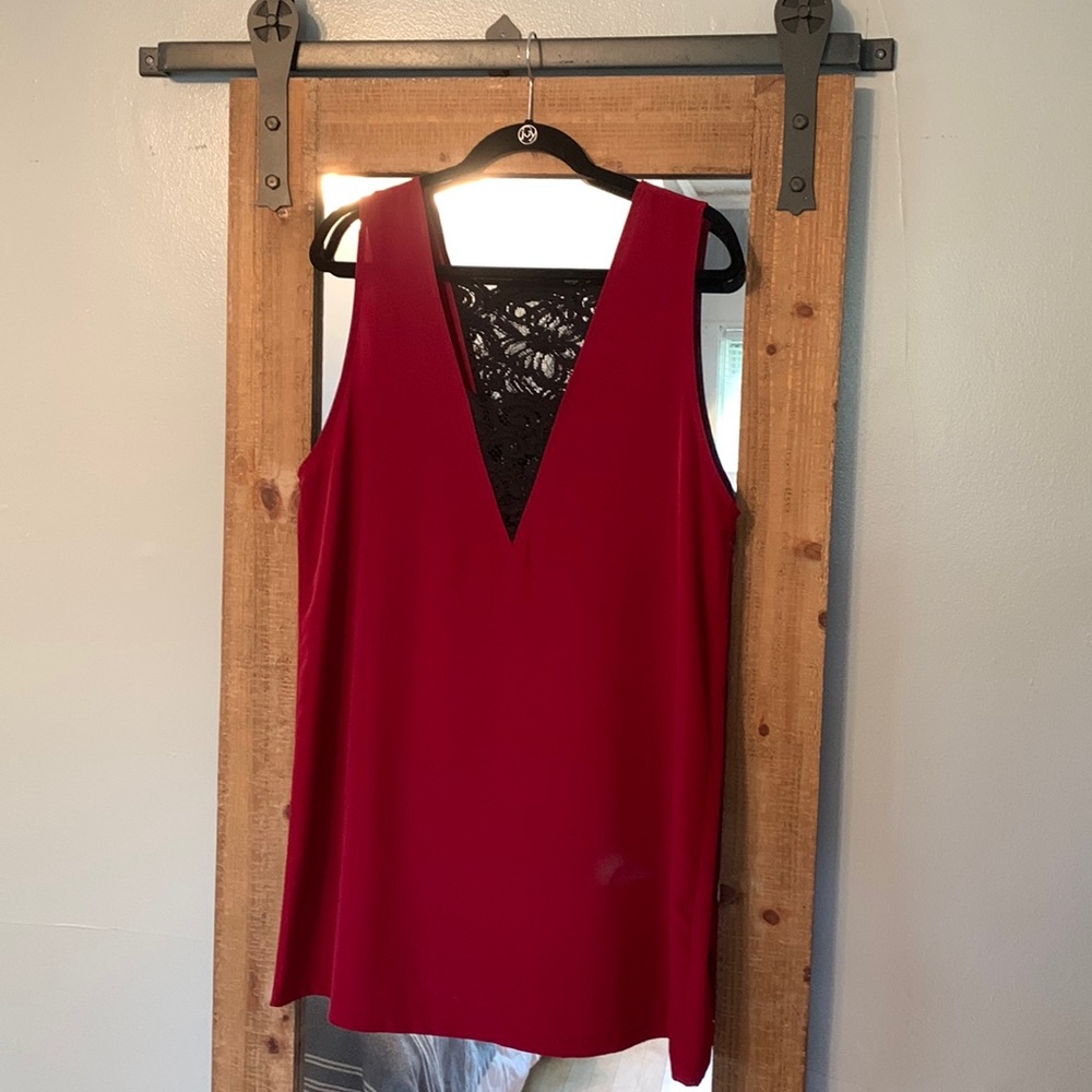 BB Dakota mini dress, deep v with lace detail.